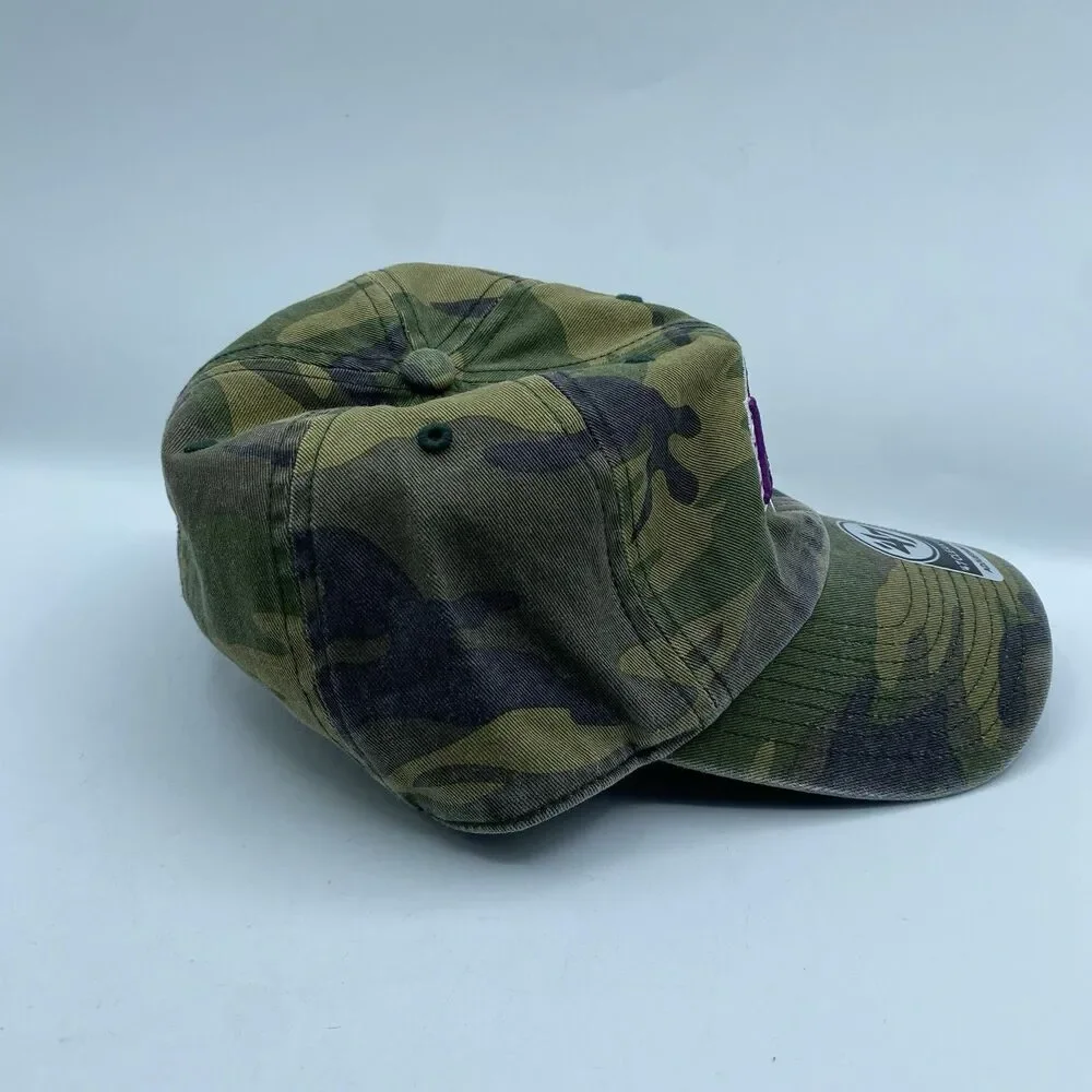 Los Angeles Lakers Hat Adjustable 47 Brand Gren Camo Clean Up MLB Strapback NWOT